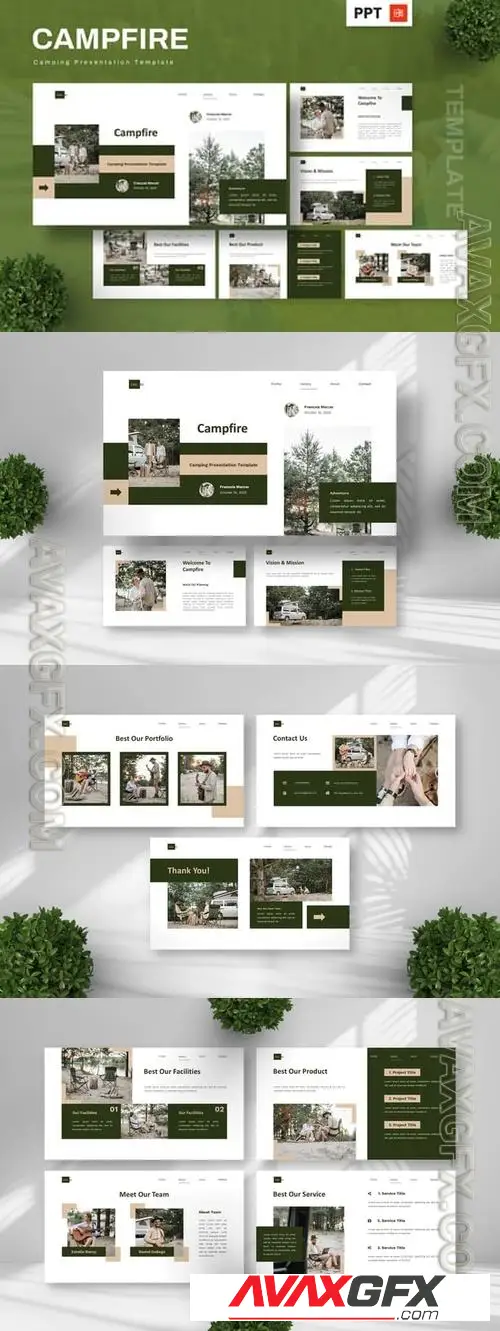 Campfire - Camping Powerpoint Templates NJNC45S
