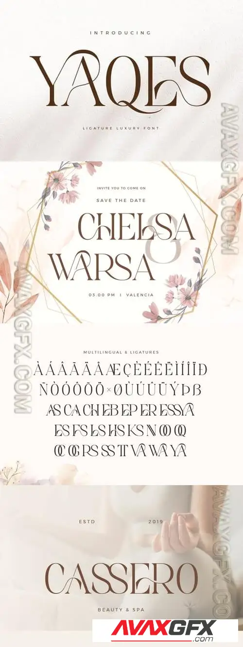 Yaqes Luxury Serif Font 5C7L8G7