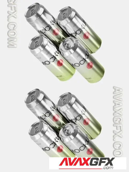 Glossy Beverage Can Mockup 55E2VNP