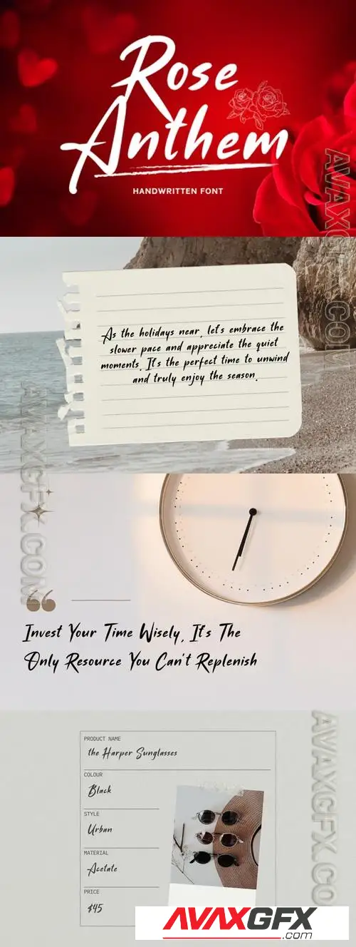 Rose Anthem - Handwritten Font 3LTLTGV