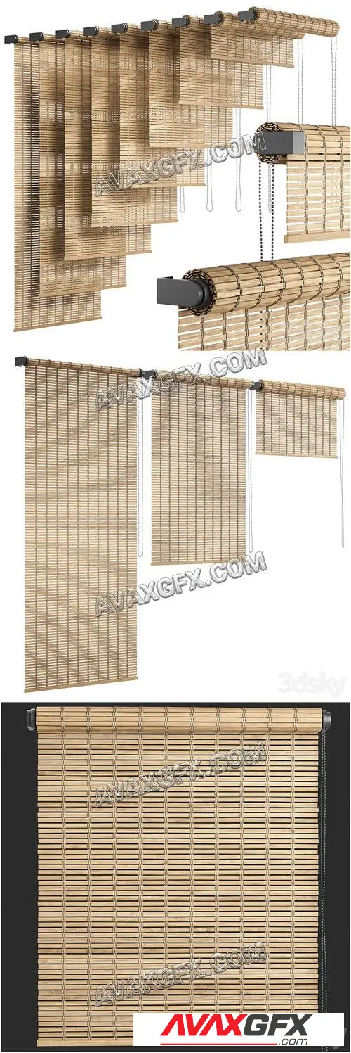 Wooden roller blinds 3 - 3D Model