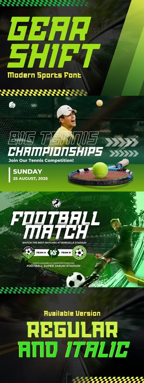 Download Gear Shift - Modern Sports Font LU37S2S