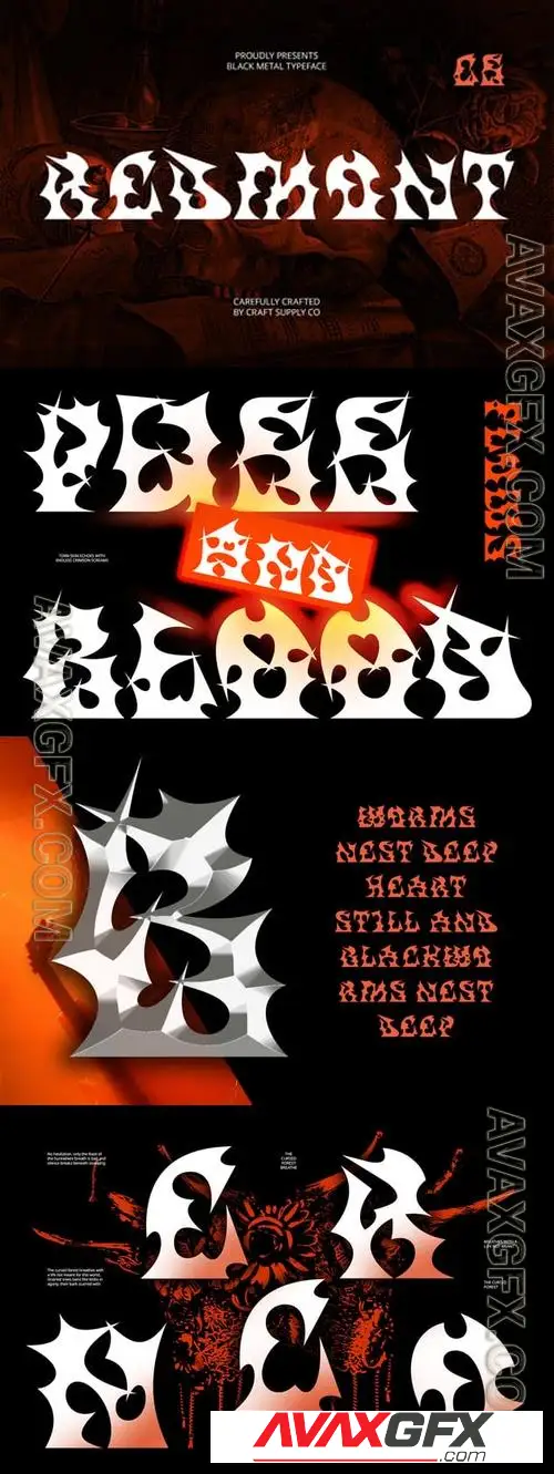 Redmont Black Metal Font 867BMA4