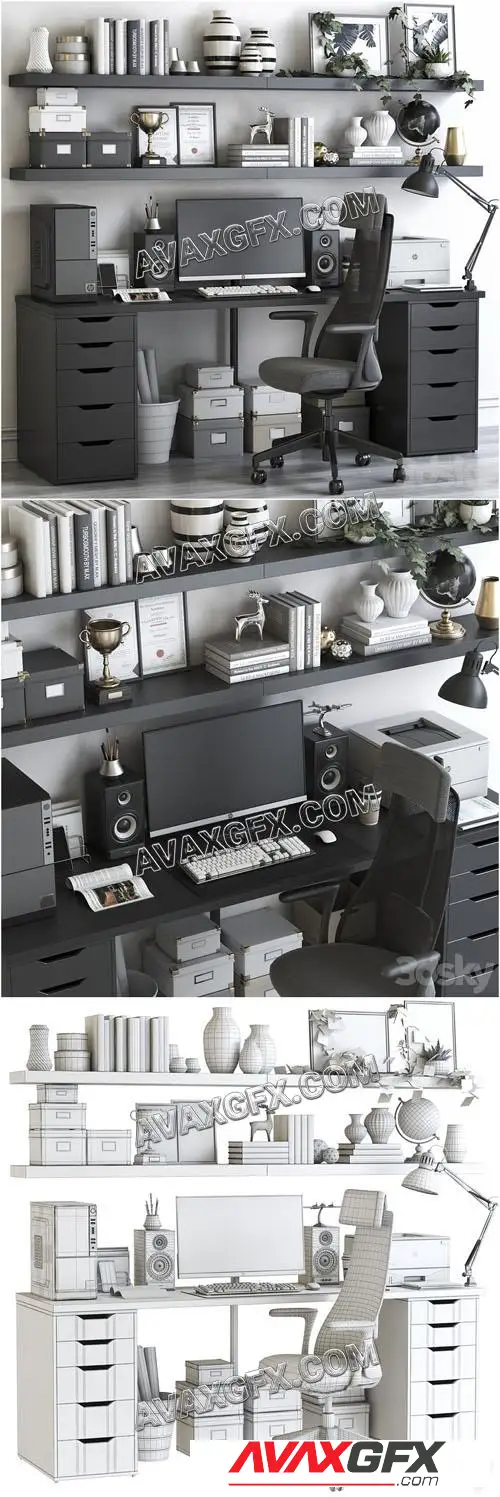 IKEA office workplace 72 - 3D Model