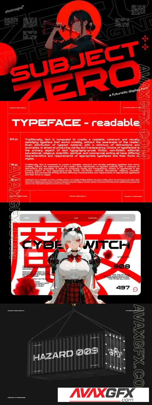 Subject Zero Futuristic Display Font KTK6A9L