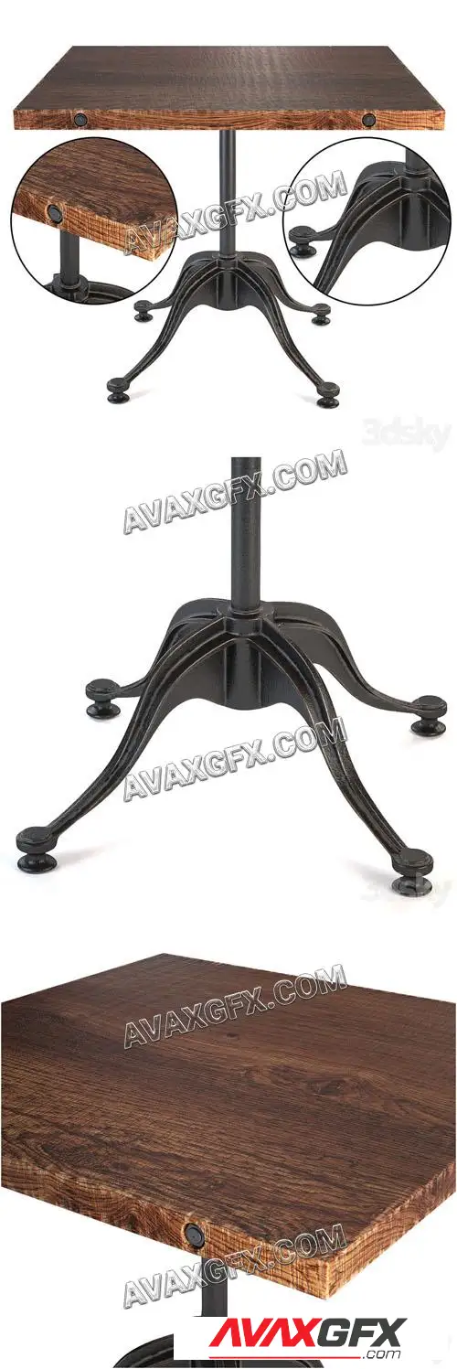 V42 Bistro Table, Large - 3D Model