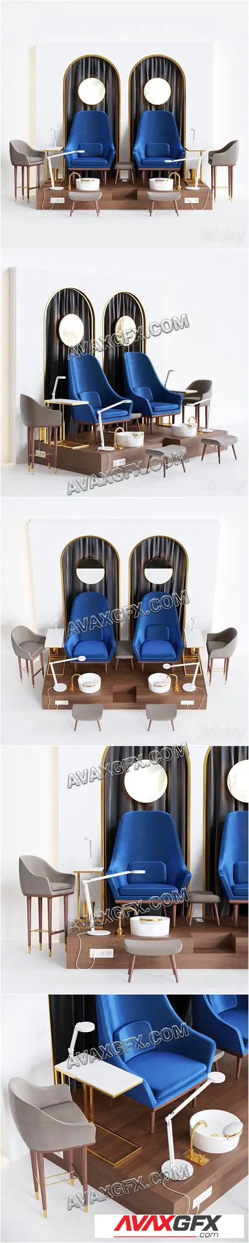 Podium for Pedicure and Manicure Set # 1 - 3D Model