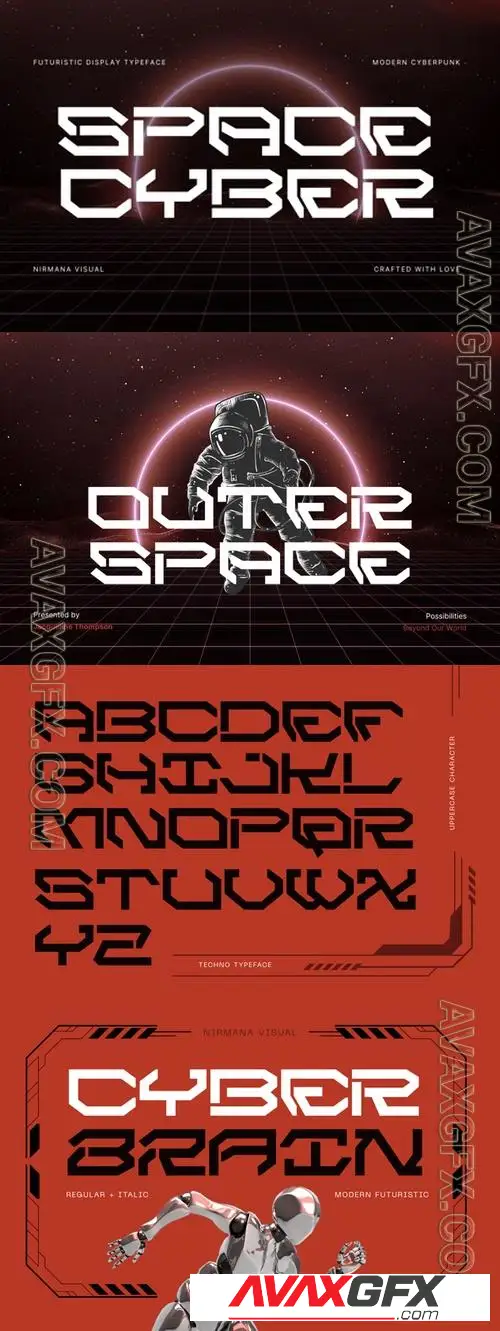 Space Cyber - Modern Futuristic Font KTNLWFF