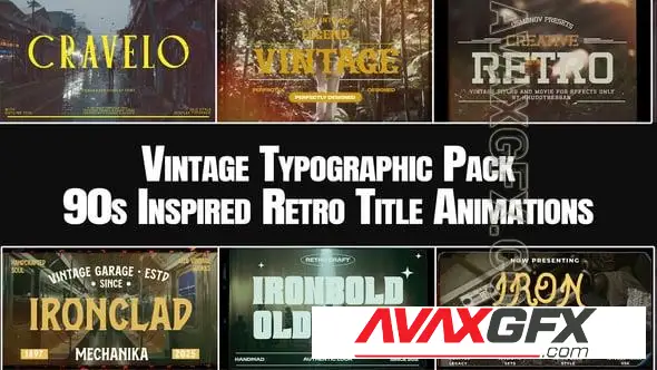 Vintage Typographic Pack 90s Inspired Retro Title Animations 58040745