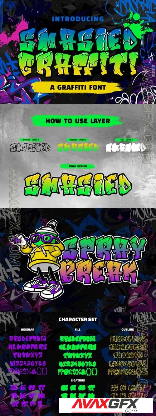 Smashed Graffiti - Graffiti Font GV564UJ
