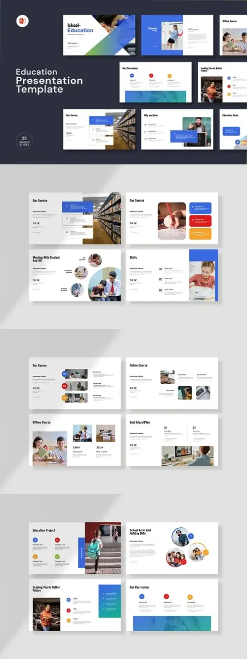 Download Iskool Education PowerPoint Template Q7JP8ND