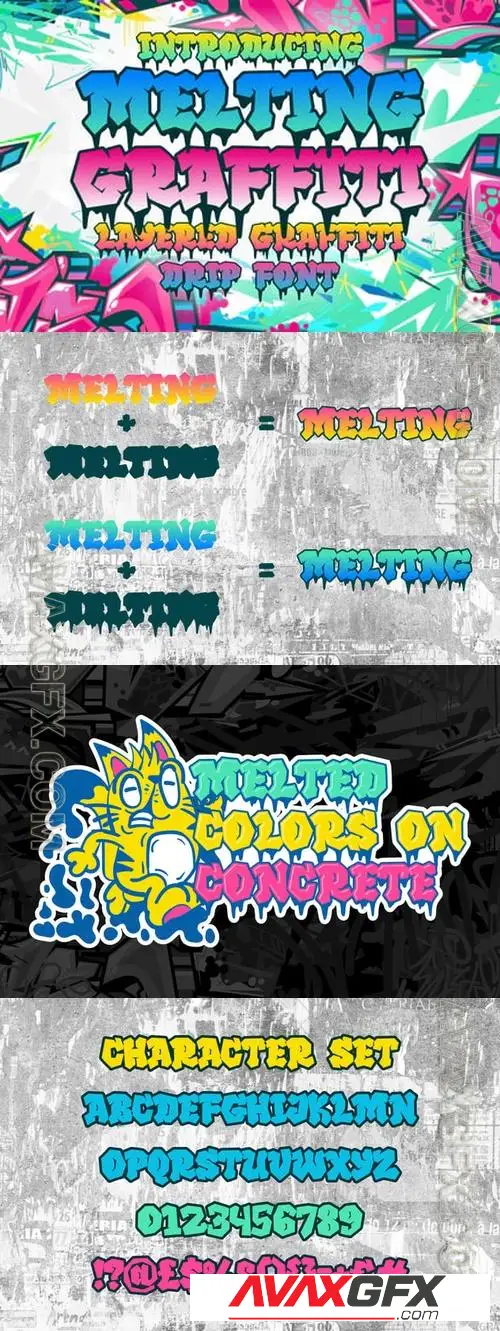 Melting Graffiti - Layered Graffiti Drip Font 3L4AYVR