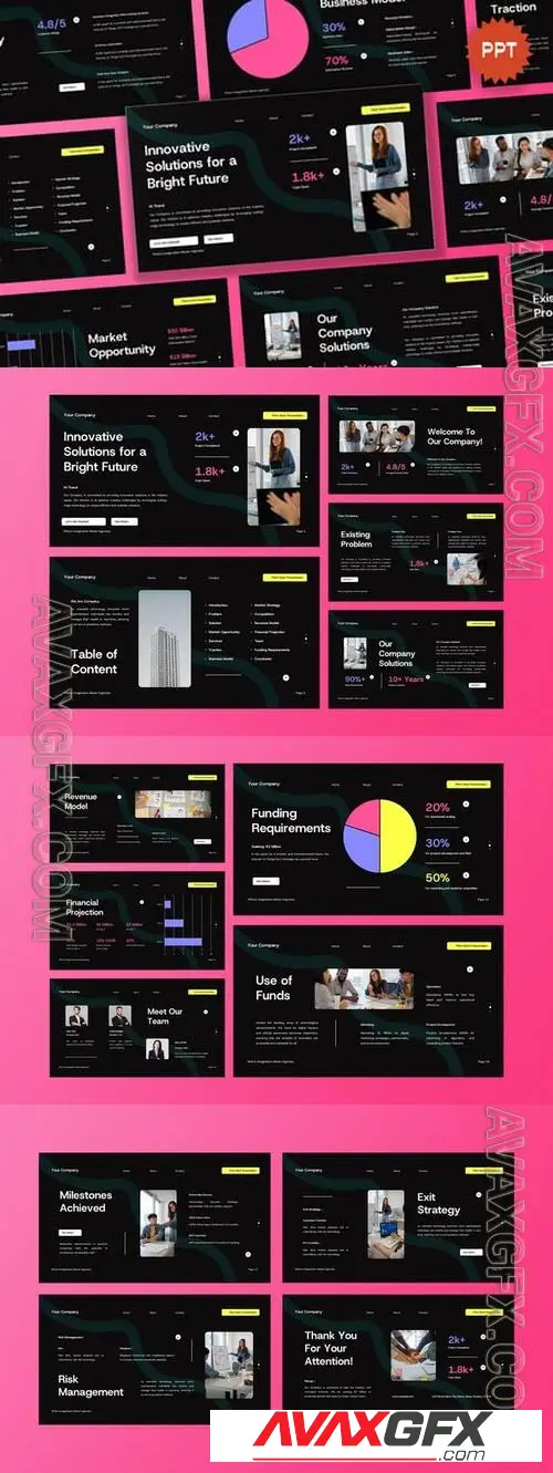 Black Pink Company Pitch Deck PPT 85322JU