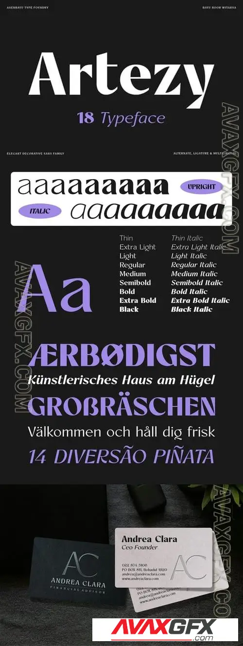 Artezy - Modern Decorative Sans Font PUAY6ZC