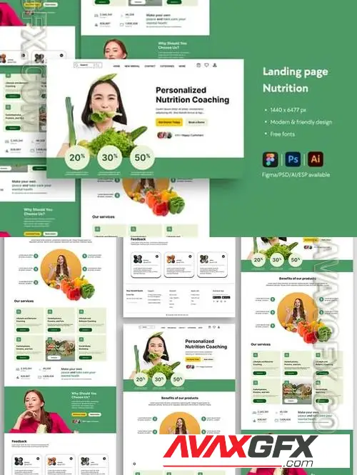 Nutrition Coaching Website Landing Page 8PHDSXK