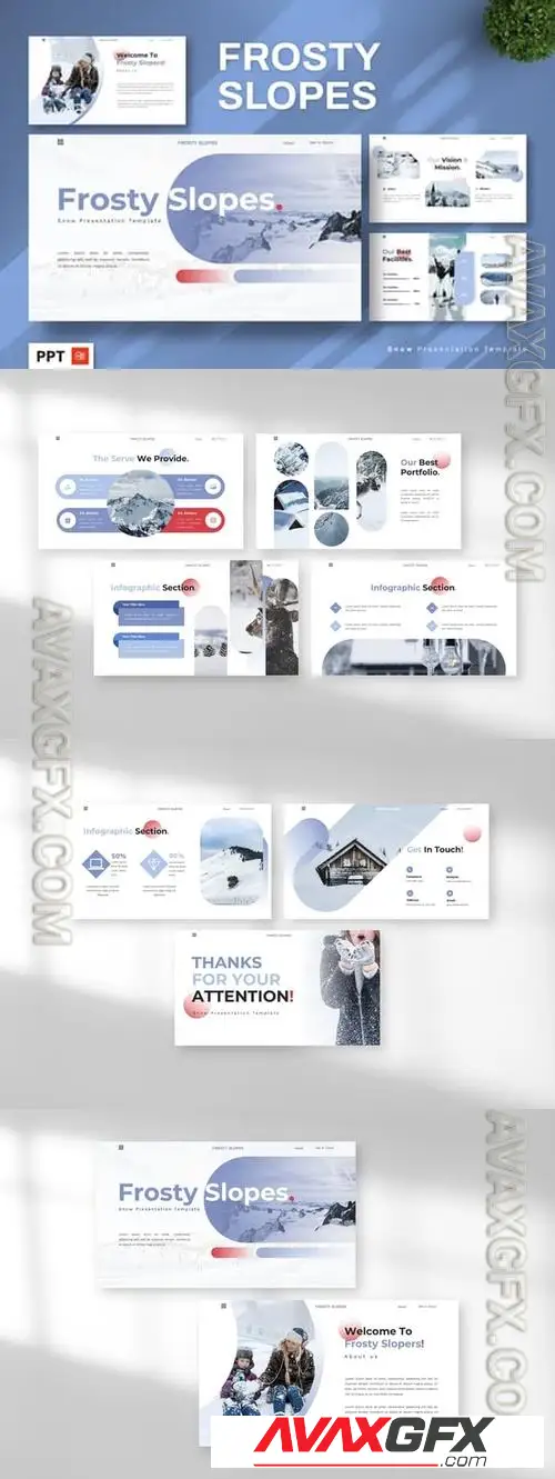 Frosty Slopes - Snow Powerpoint M3QEBU7