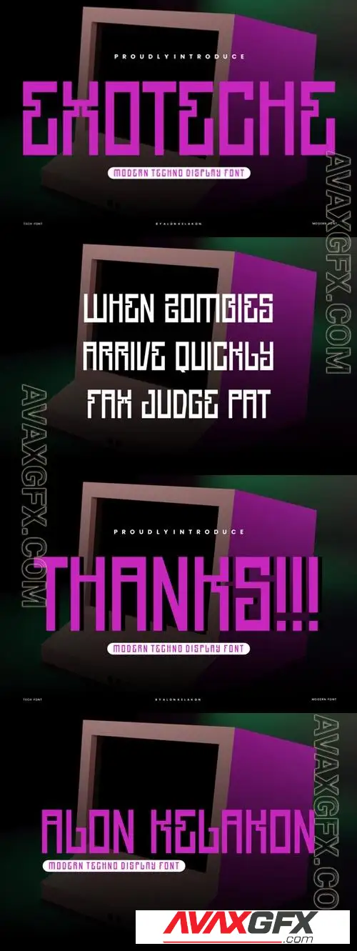 Exoteche - Modern Tech Font QAGDXXB