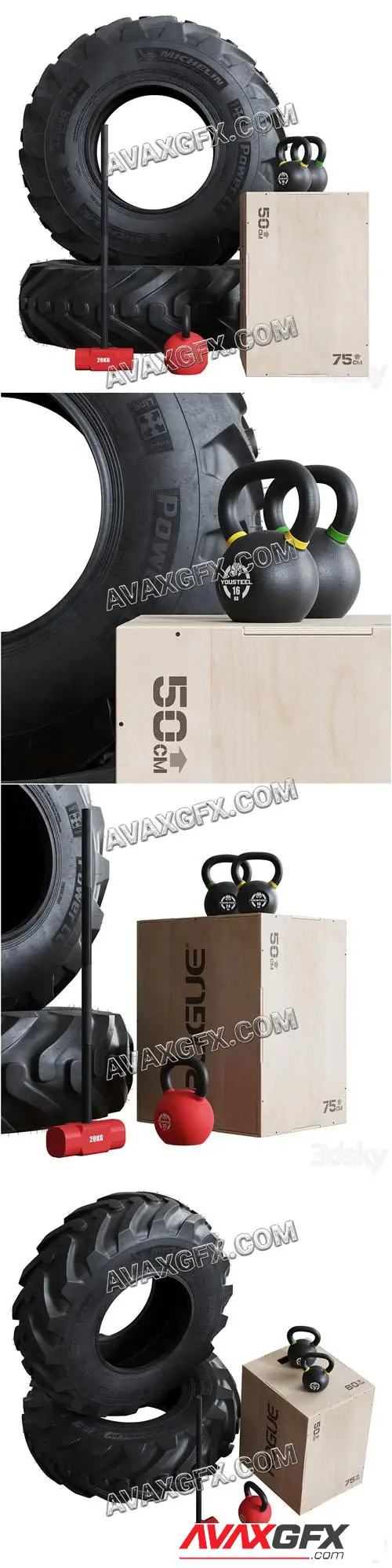 Explosive Training Set for Fighters - 3D Model