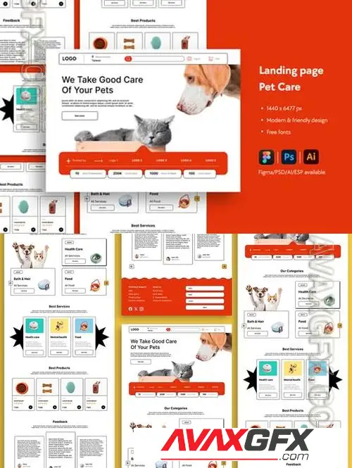 Pet Care Website Landing Page DMCMAHG