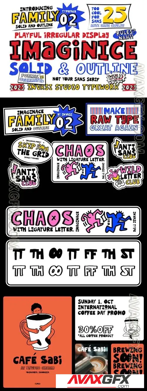 Imaginice вЂ“ Raw Playful Family Font 4MSZFTL