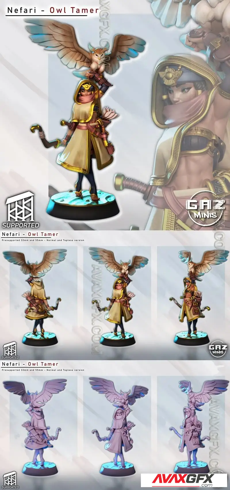 Gaz Minis - Nefari owl Tamer - STL 3D Model