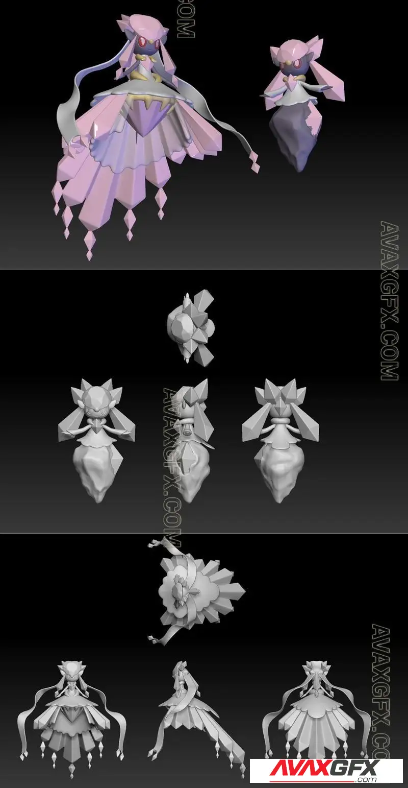 Pokemon Diancie Mega Evolution - STL 3D Model
