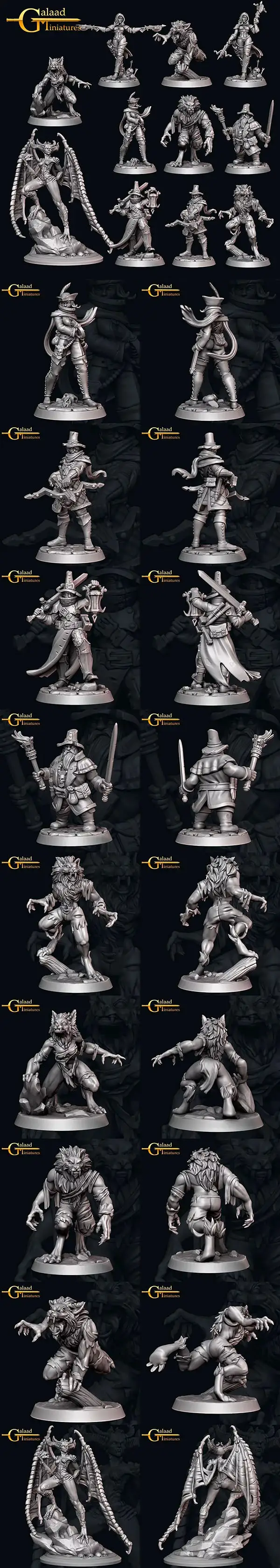 Galaad Miniatures – October Release Hunters – 3D Print