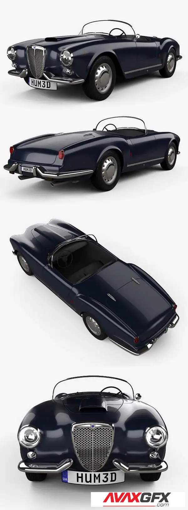 Lancia Aurelia GT convertible 1954 3D Model