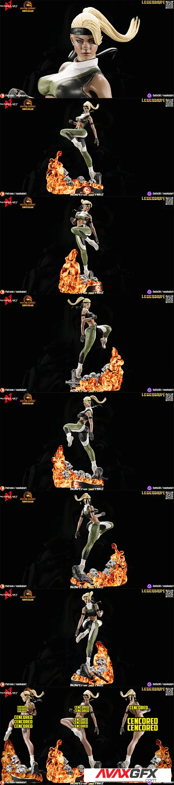 Nuskul Art – Sonya Blade – Mortal Kombat – 3D Print