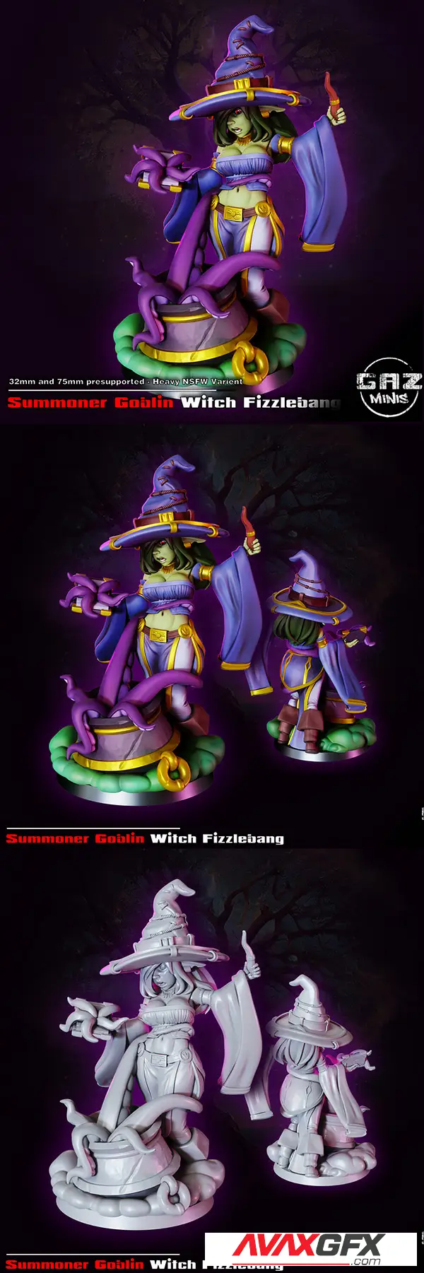 Summoner Goblin Witch Fizzlebang – 3D Print
