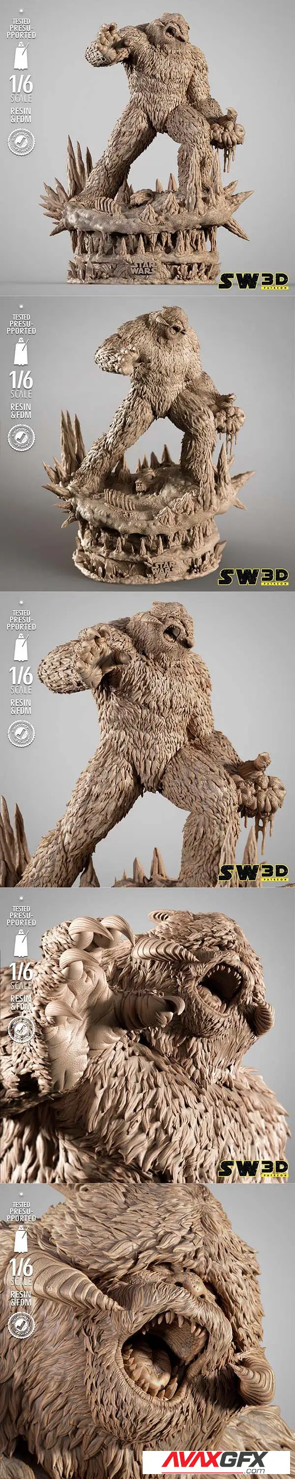 SW3D – Wampa Sculpture – 3D Print