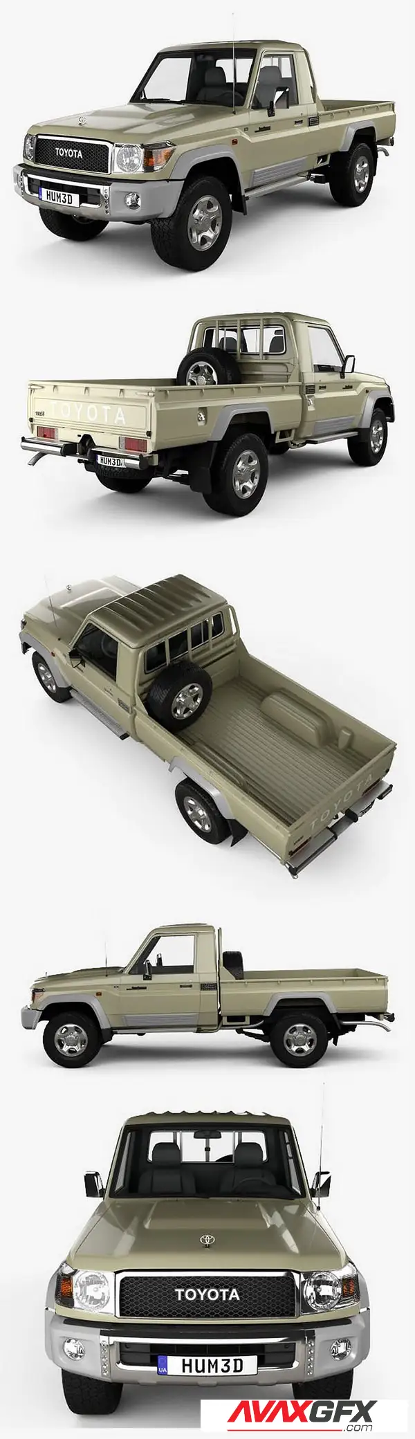 Toyota Land Cruiser Single Cab Pickup VXR 2007 3D Model