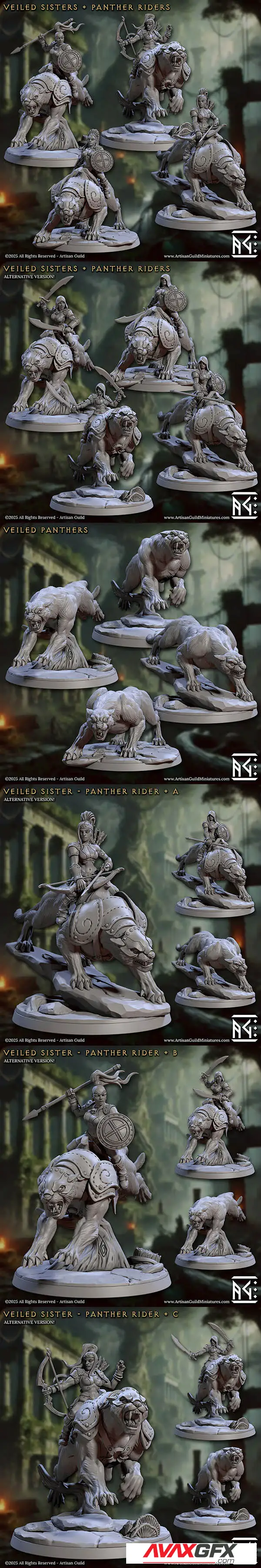 Veiled Sister – Panther Rider – 3D Print
