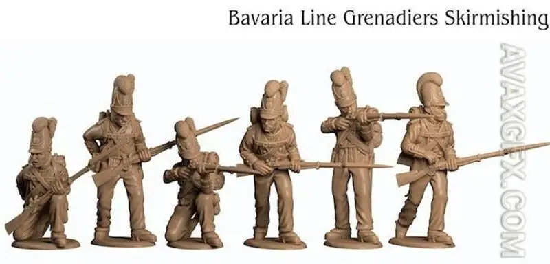 Bavarian Line Light Grenadiers Skirmishing - STL 3D Model