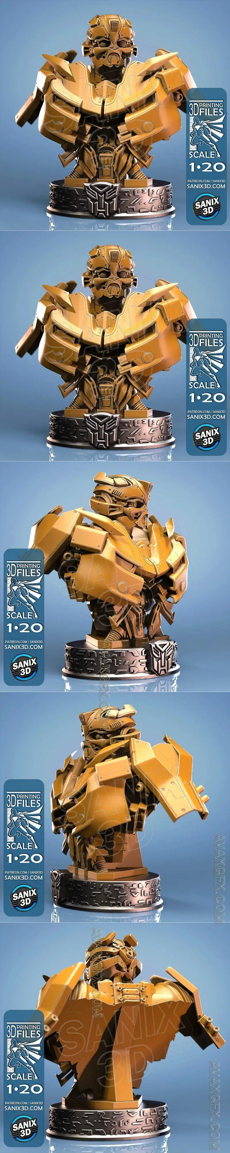 Sanix - BumbleBee Bust - STL 3D Model