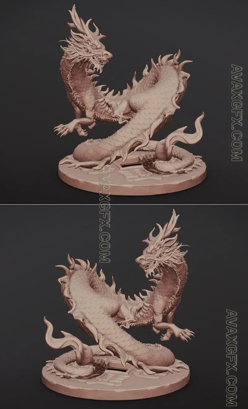 Asian Dragon Sculpt - STL 3D Model