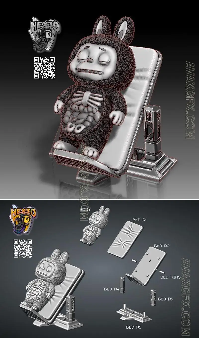 Hex3D - Labubu Autopsy - STL 3D Model
