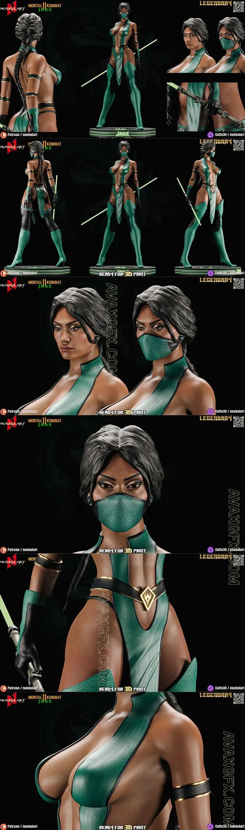 Nuskul Art - Jade - Mortal Kombat - STL 3D Model