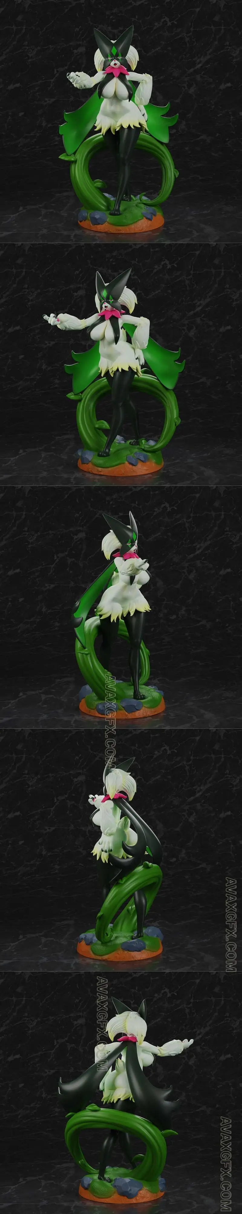 PolyBitsArt - Pokemon - Meowscarada - STL 3D Model