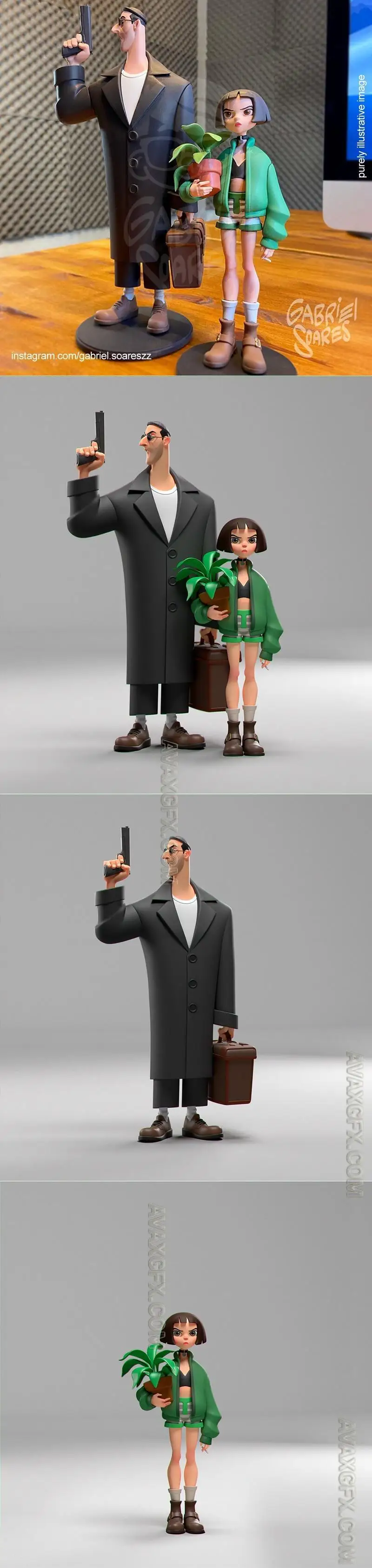 Leon and Matilda by Gabriel Soares - STL 3D Model