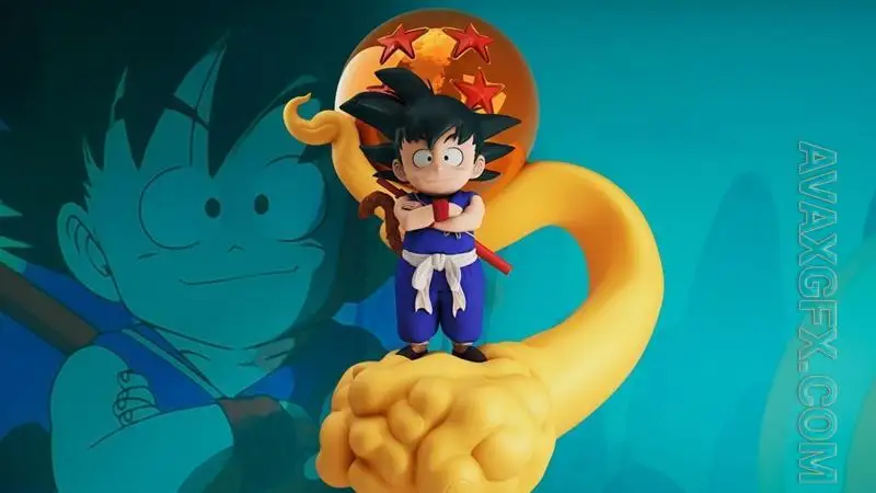 Kid Goku pose1 - STL 3D Model