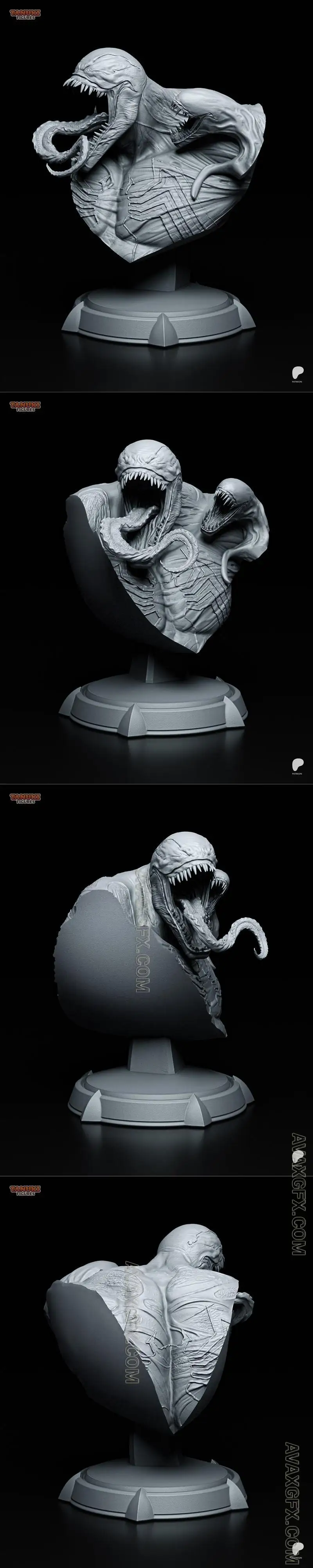Tanuki Figures - Venom Bust - STL 3D Model