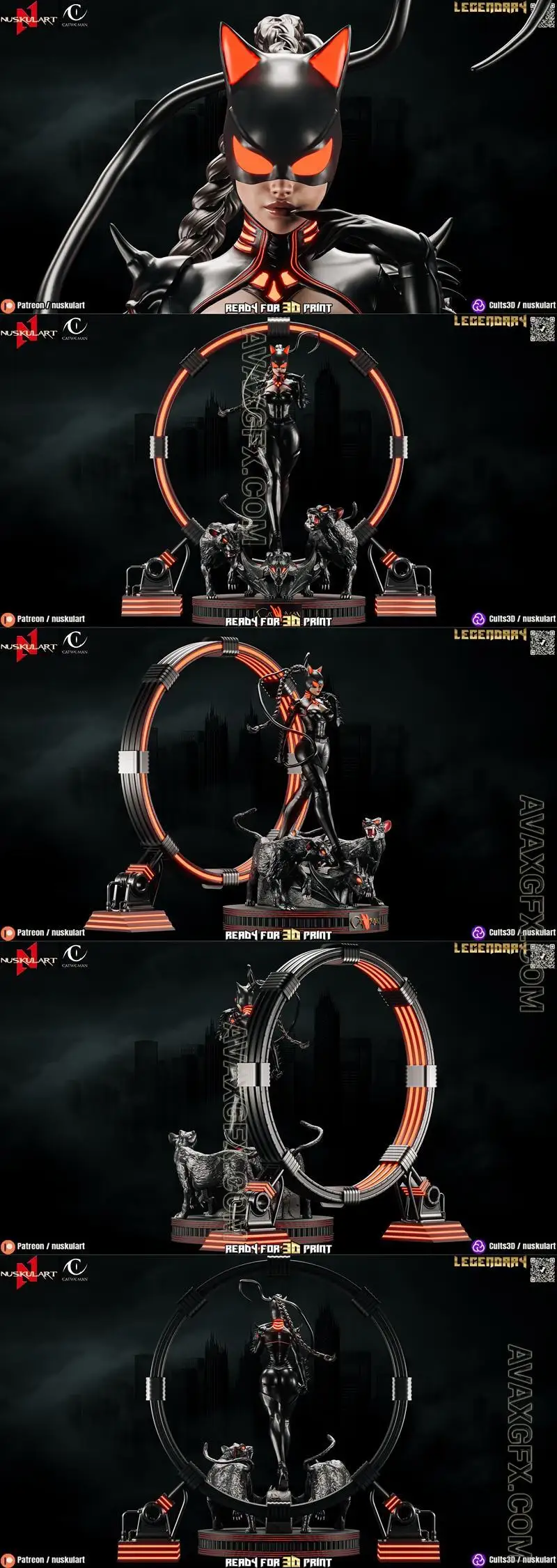 Nuskul Art - Catwoman - Vampire Hunter Edition - STL 3D Model