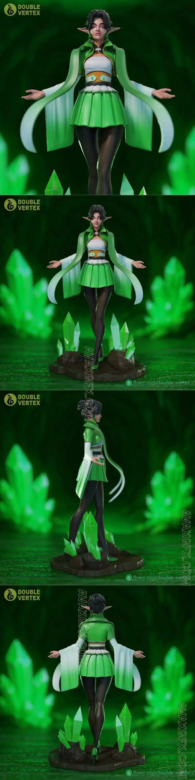 Emelard Elf by Double Vertex - STL 3D Model