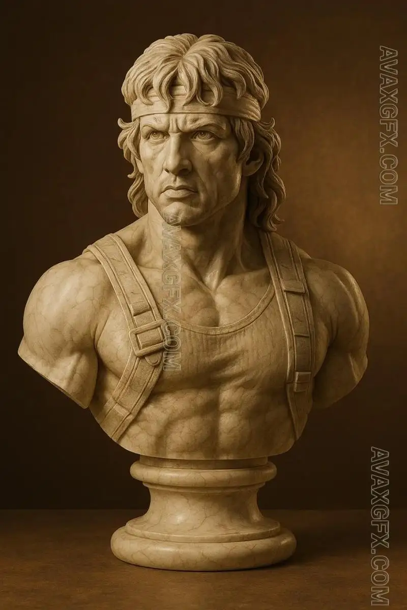 Epic Action Hero Bust - STL 3D Model