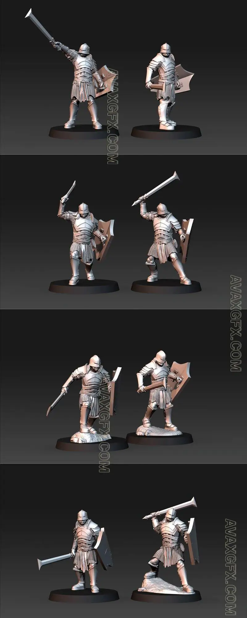 Blood Handed Orc On Foot With Shield and Sword - STL 3D Model