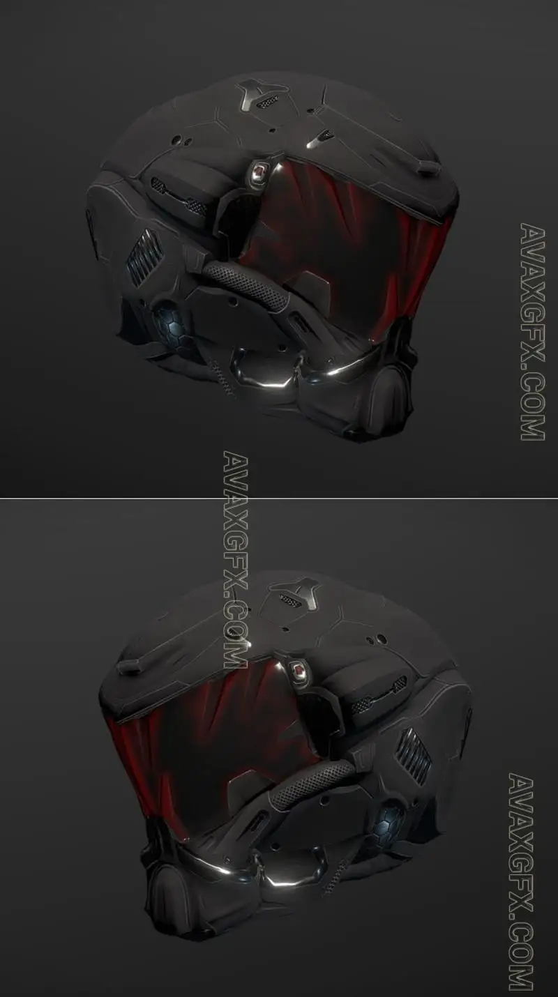 Sci- Fi Helmet PBR - STL 3D Model