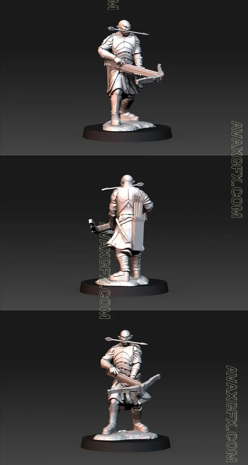 Blood Handed Captain On Foot With Crossbow - STL 3D Model