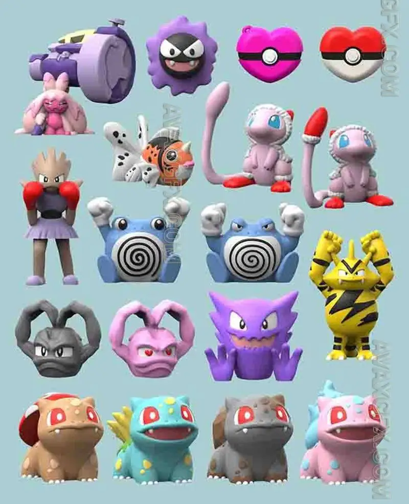 Pokemon December 2024 pack - STL 3D Model
