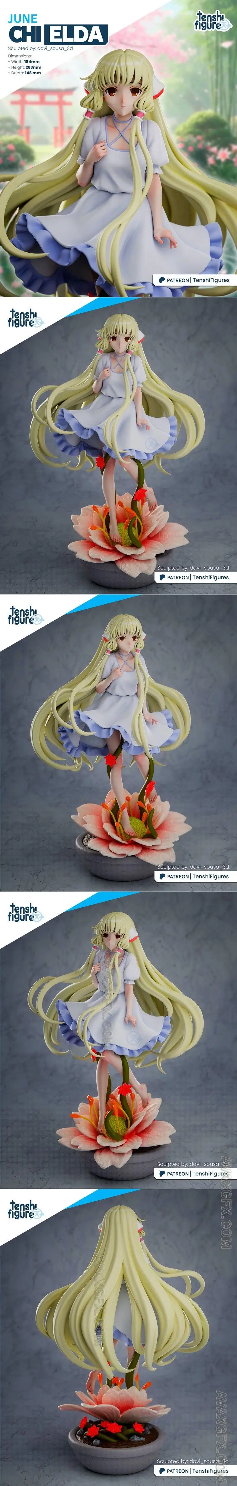 Tenshi Figures - Chobits - Chi - STL 3D Model